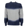 H953 maglia uomo lavorazione grana di riso bicolore grigio/blu denim art HS3576 100% cotone MADE IN ITALY