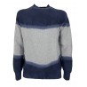 H953 man knitted rice grain two-tone gray / blue denim art HS3576 100% cotton MADE IN ITALY
