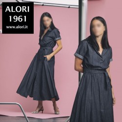 4.10 by BKØ abito donna lungo art DD22419 100% cotone MADE IN ITALY