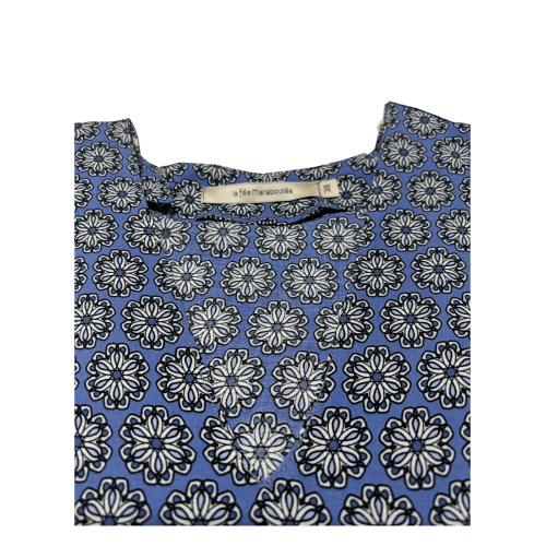LA FEE MARABOUTEE blouse woman light cotton Celeste/blue art FD-TO-BISMA-H 100% cotton MADE IN ITALY