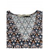 LA FEE MARABOUTEE light blue / orange blouse woman art FD-TO-LAMIYA-T 100% viscose MADE IN ITALY