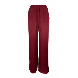 LA FEE MARABOUTEE burgundy palazzo woman trousers FD-PA-BACCHIA 100% viscose MADE IN ITALY