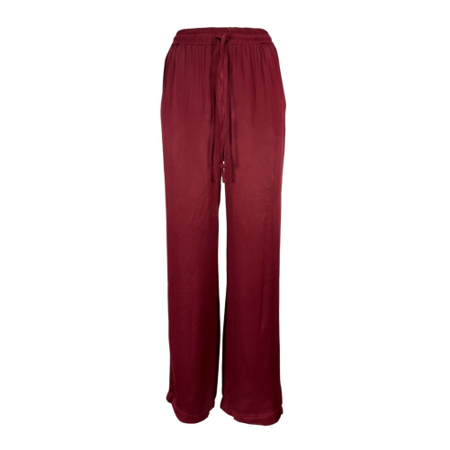 LA FEE MARABOUTEE pantalone donna palazzo bordeaux FD-PA-BACCHIA 100% viscosa MADE IN ITALY