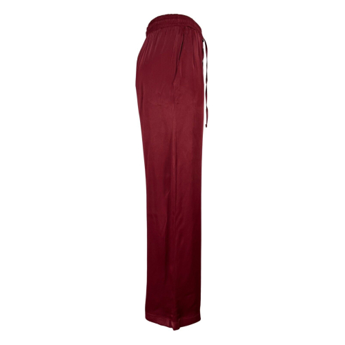 LA FEE MARABOUTEE burgundy palazzo woman trousers FD-PA-BACCHIA 100% viscose MADE IN ITALY
