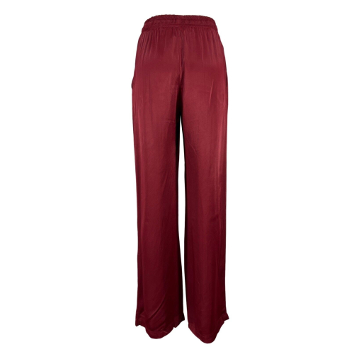 LA FEE MARABOUTEE pantalone donna palazzo bordeaux FD-PA-BACCHIA 100% viscosa MADE IN ITALY