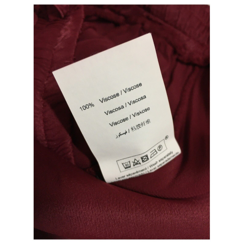 LA FEE MARABOUTEE pantalone donna palazzo bordeaux FD-PA-BACCHIA 100% viscosa MADE IN ITALY
