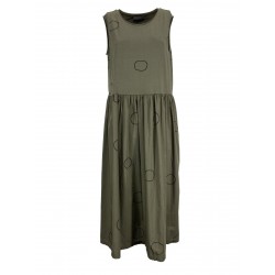 NEIRAMI woman dress jersey + military fabric art D526PC-N / S2 97% cotton 3% elastane MADE IN ITALY