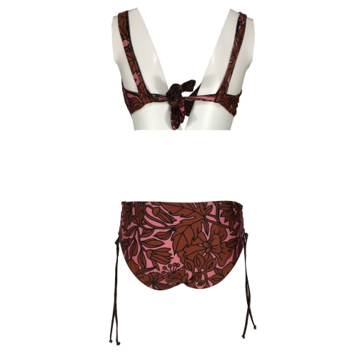 FEELING by JUSTMINE bikini donna double-face pink/rust/black art B2702C6008 HIBISCUS MADE IN ITALY