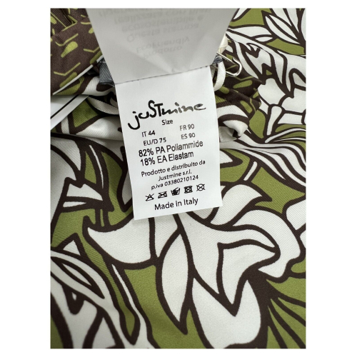 FEELING by JUSTMINE costume intero donna verde/marrone/panna A784C6008 HIBISCUS MADE IN ITALY