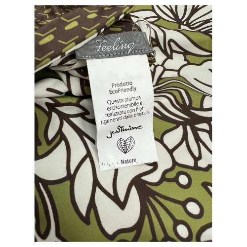 FEELING by JUSTMINE costume intero donna verde/marrone/panna A784C6008 HIBISCUS MADE IN ITALY