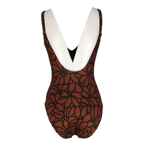 FEELING by JUSTMINE one-piece swimsuit woman rust / black art A784C6000 LIBERTY SHINY MADE IN ITALY