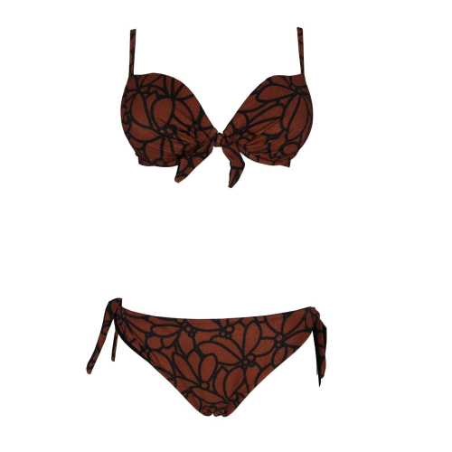 FEELING by JUSTMINE bikini donna push-up rust/black B28296000 LIBERTY SHINY MADE IN ITALY