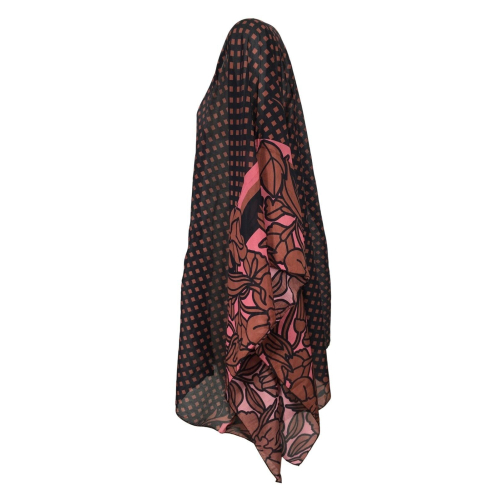 FEELING by JUSTMINE poncho donna rust/black art E27266008 HIBISCUS MADE IN ITALY