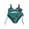 FEELING by JUSTMINE bikini woman double-face dark brown / emerald art R516C681 TULIPES MADE IN ITALY