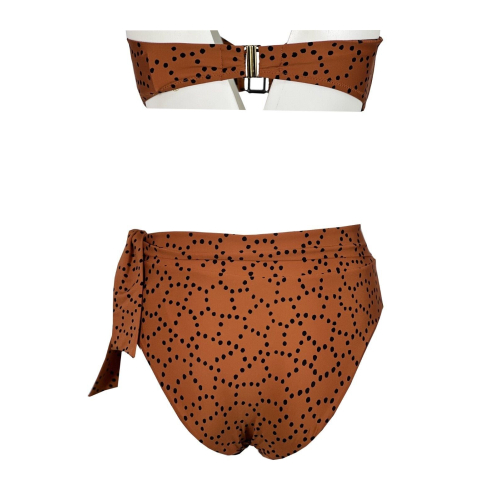 OLIVIA GOLD line bikini woman polka dot cinnamon / black GH / 306 C MADE IN ITALY