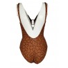 OLIVIA GOLD line one-piece swimsuit with cinnamon / black polka dots art GH / 798 MADE IN ITALY