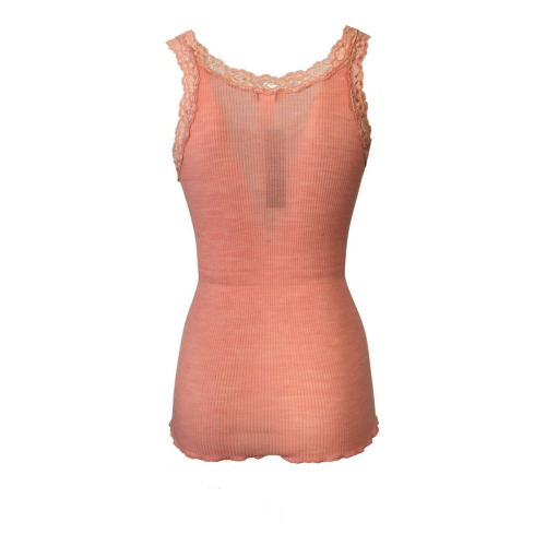 FRALY woman tank top narrow shoulder with ribbed lace DF6900 wool and silk  2