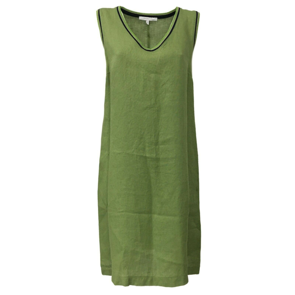 LA FEE MARABOUTEE Sleeveless woman dress mod FC3347 100% linen MADE IN ITALY