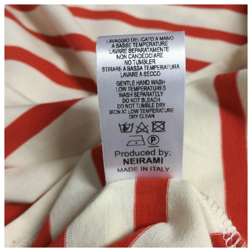 NEIRAMI t-shirt donna righe svasata T565ST-N/S2 STRIPE 96% cotone 4% elastane MADE IN ITALY