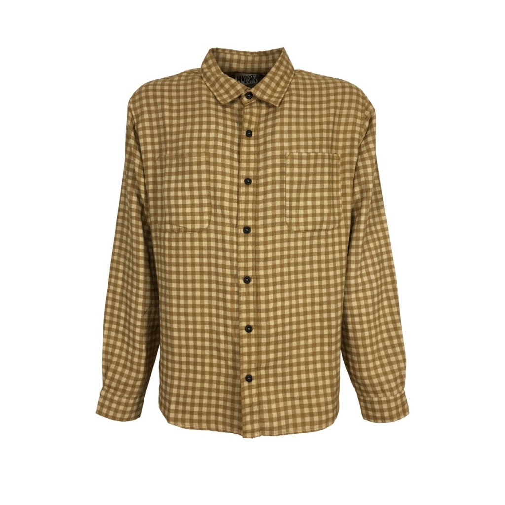 MADSON by BottegaChilometriZero camicia lino quadri beige DU22372 BARLETTA QUADRO MADE IN ITALY