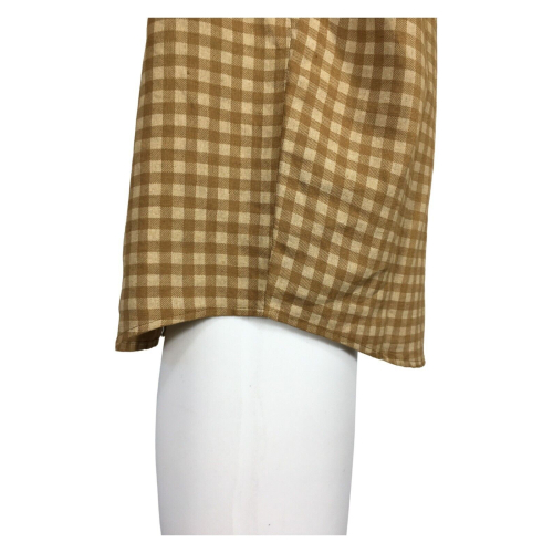 MADSON by BottegaChilometerZero beige checked linen shirt DU22372 BARLETTA QUADRO MADE IN ITALY