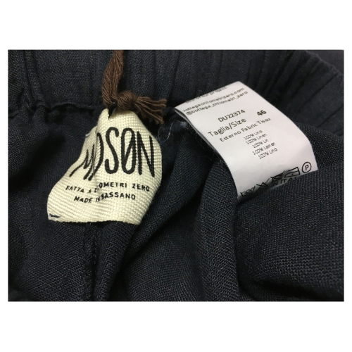 MADSON by BottegaChilometerZero blue linen bermuda man DU22374 BARLETTA KINGDOM MADE IN ITALY