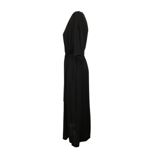 BE LIMOUSINE woman black lurex jersey dress art LUSTRO LV304LU MADE IN ITALY