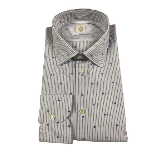 GMF 965 white / blue striped man shirt with light blue details mod 14.L 921210/01 100% cotton