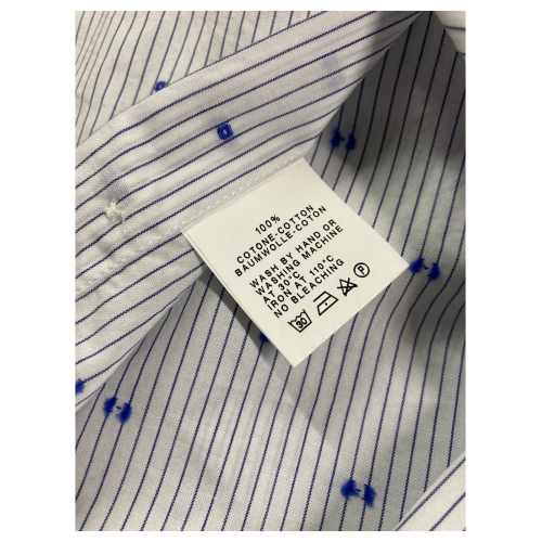 GMF 965 white / blue striped man shirt with light blue details mod 14.L 921210/01 100% cotton