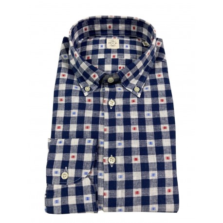 GMF 965 camicia uomo button-down quadri bianco/blu mod 92.L.TAS