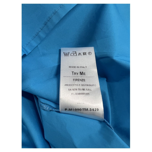 IL THE DELLE 5 woman turquoise cotton blouse open to v L / MARK 12 100% cotton MADE IN ITALY