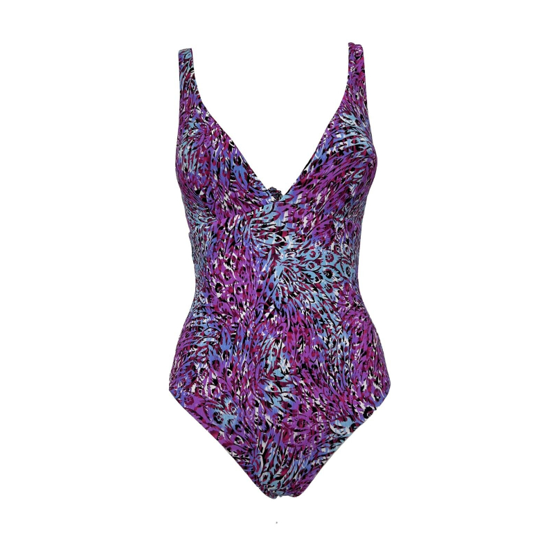 BEACH BRASIL costume donna intero fantasia fuxia 43-6313 MADE IN ITALY
