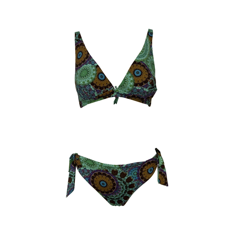 BEACH BRASIL bikini woman triangle green fantasy art 40-6301 A MADE IN ITALY