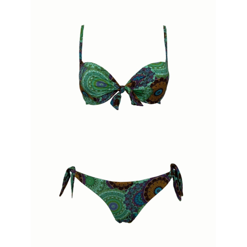 BEACH BRASIL bikini donna foderato fantasia verde art 40-6025L MADE IN ITALY