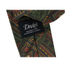 DRAKE'S LONDON MEN'S FANTASY LINED TIE green / gray / brick MADE IN LONDON