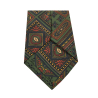 DRAKE'S LONDON MEN'S FANTASY LINED TIE green / gray / brick MADE IN LONDON