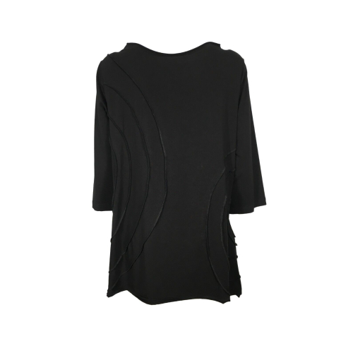 MANESERA t-shirt donna over art MAGLIA CERCHI 96% cotone 4% elastan MADE IN ITALY - 2