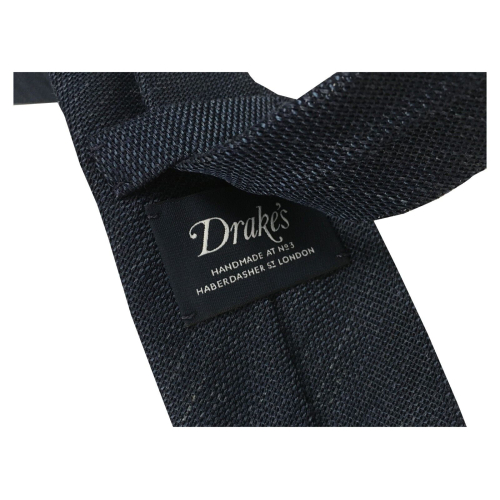 DRAKE'S LONDON unlined 7 cm tie blue / beige 70% silk 30% linen MADE IN ENGLAND