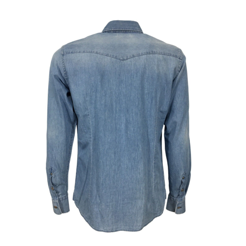 MASTRICAMICIAI camicia uomo denim leggero modello western FR055 LUCA 100% cotone