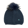 IL THE DELLE 5 woman wool hat with fur pom poms M / SANSONE 715