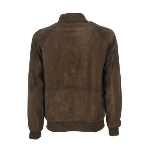 D’AMICO men's brown suede jacket art DGU0397 FACILE 100% leather