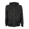 D’AMICO men's black leather reversible nylon jacket mod DGU0401 VINCE 100% leather