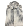 BROUBACK white blue striped man shirt NISIDA 38 Q03 63 55% linen 45% cotton MADE IN ITALY