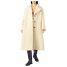 SEMICOUTURE woman coat in ivory Casentino cloth Y2WV21 THEA MADE IN ITALY