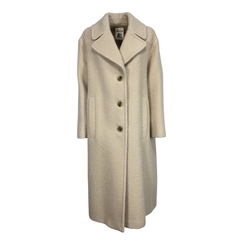 SEMICOUTURE cappotto donna panno casentino avorio Y2WV21 THEA  MADE IN ITALY