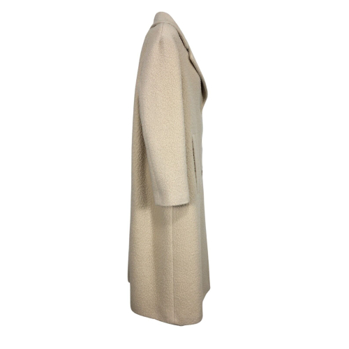 SEMICOUTURE woman coat in ivory Casentino cloth Y2WV21 THEA MADE IN ITALY