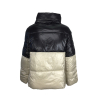 PUZZLE GOOSE black / champagne double face block woman down jacket GIOY BLOCK