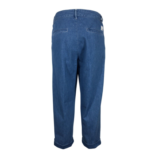MADSON by BottegaChilometerZero light blue jeans DU22342 GLOBE RISVOLTO PANTA MADE IN ITALY