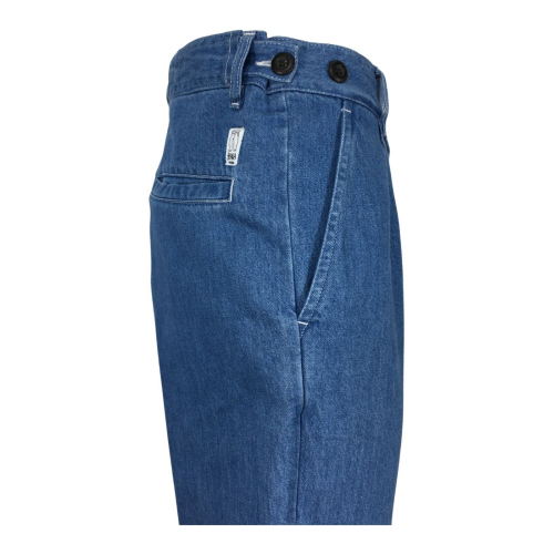 MADSON by BottegaChilometerZero light blue jeans DU22342 GLOBE RISVOLTO PANTA MADE IN ITALY
