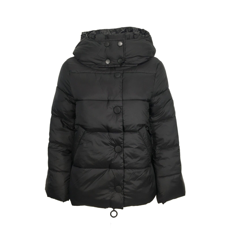 PUZZLE GOOSE woman black/black down jacket with A plain AMELIE 100% polyester